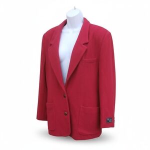 Daniel Hechter Red Cashmere Wool Suit Blazer Jacket 12
